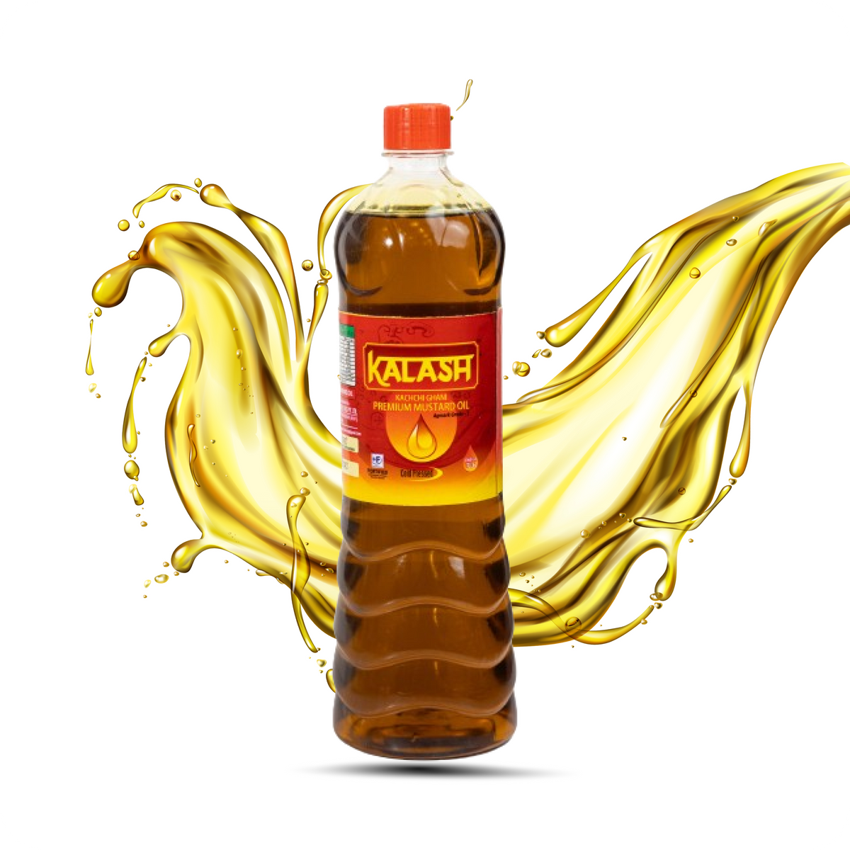 Kalash Kachi Ghani Pure Mustard Oil, 1L PET Bottle